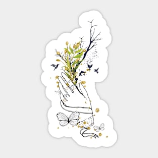 Flowered Boho Hand Sticker